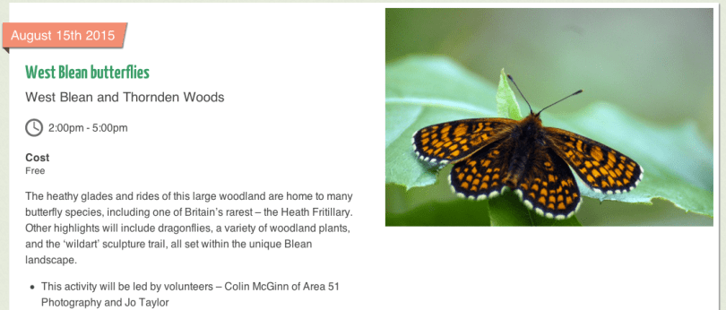 Example website event page